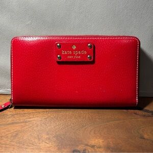 Kate Spade ♠️ Zip-Up Red Wallet